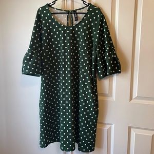 Agnes & Dora Green and White Polka Dot Dress XXL